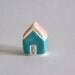 Tiny Cottage Pink Blue miniature little clay house