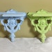 Small Wall Shelf Turquoise Blue and Lime Green Set of 2
