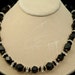 Lucite Necklace in Black and Crystal