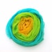 SALE - Hand dyed cotton scrim, gauze bundle - bright yellow, lemon, lime green, turquoise