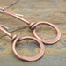 Copper Earrings, Circle on a Stick, Wire, Oxidized, Casual, Wire Wrapped