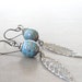 tribal dangle earrings with turquoise blue kazuri beads and silver