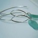 Geometric Jewelry - Aqua Earrings -Sea Glass Sterling Earrings - Beach Glass Earrings
