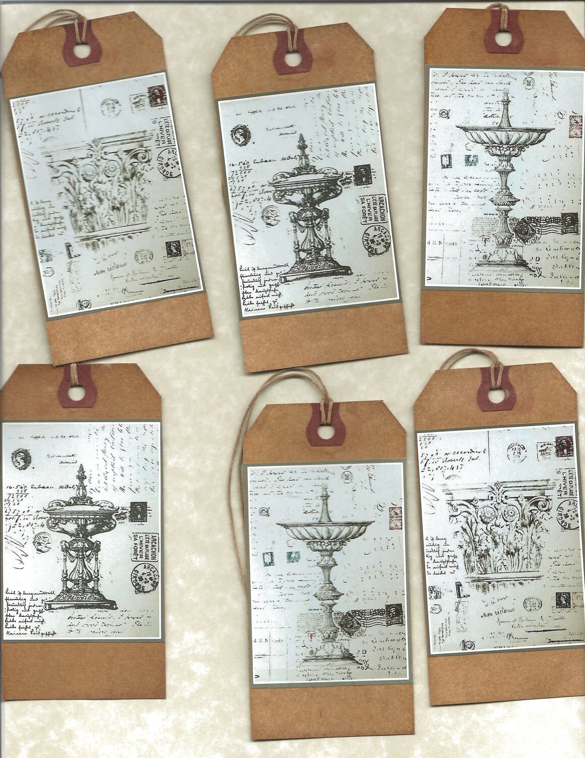 12 PRIMITIVE TAGS Neoclassical tags Hang Tags folk