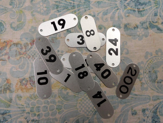 Items similar to 3 aluminum locker number tags on Etsy