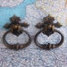 2 large metal pull handles with ornate attached backplates includes hardware