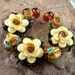 Lampwork Glass Beads, ButterCup Roses SRA 384 by CC Design
