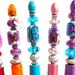 Glass Beaded Pens, Red Orange Aqua Pink Blue Black Pens, Colorful Writing Utensils, Polymer Clay Pens, Mother's Day Gift