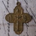 Brass French Holy Cross Medal All Saints Jesus Mary Joseph Christopher Holy Spirit Our Lady Of Mt. Carmel