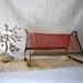 Album Record Holder 'LYRIC' - Gold tone metal and Pool Hall Red, Retro Vintage Decor