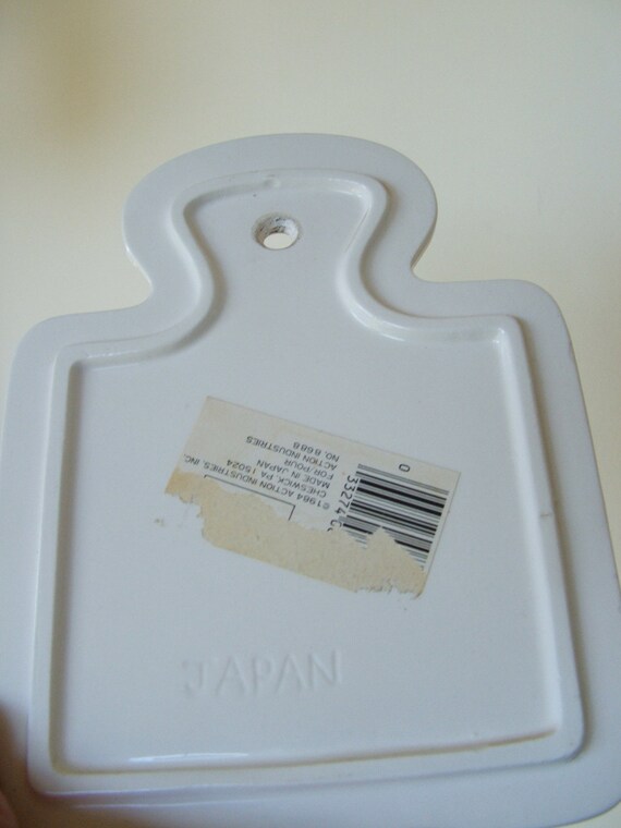 Vintage Ceramic Trivet Wall Hanging with blue irises