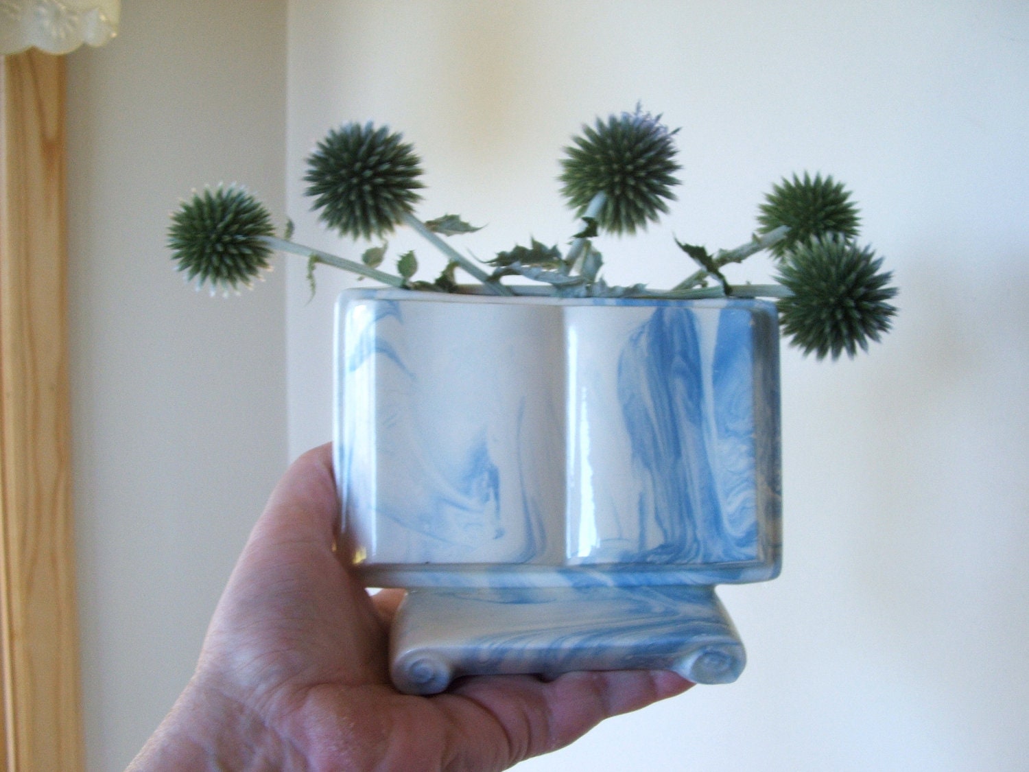 Vintage Ceramic Book Bible Vase