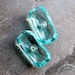 Sale-See Store Announcement-Vintage Glass Cabochon-Vintage Aquamarine Glass Cabochons with Rhinestone Setting-2