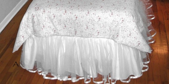 12 14 or 16 Inches TWIN Tulle Bedskirt Choose your color