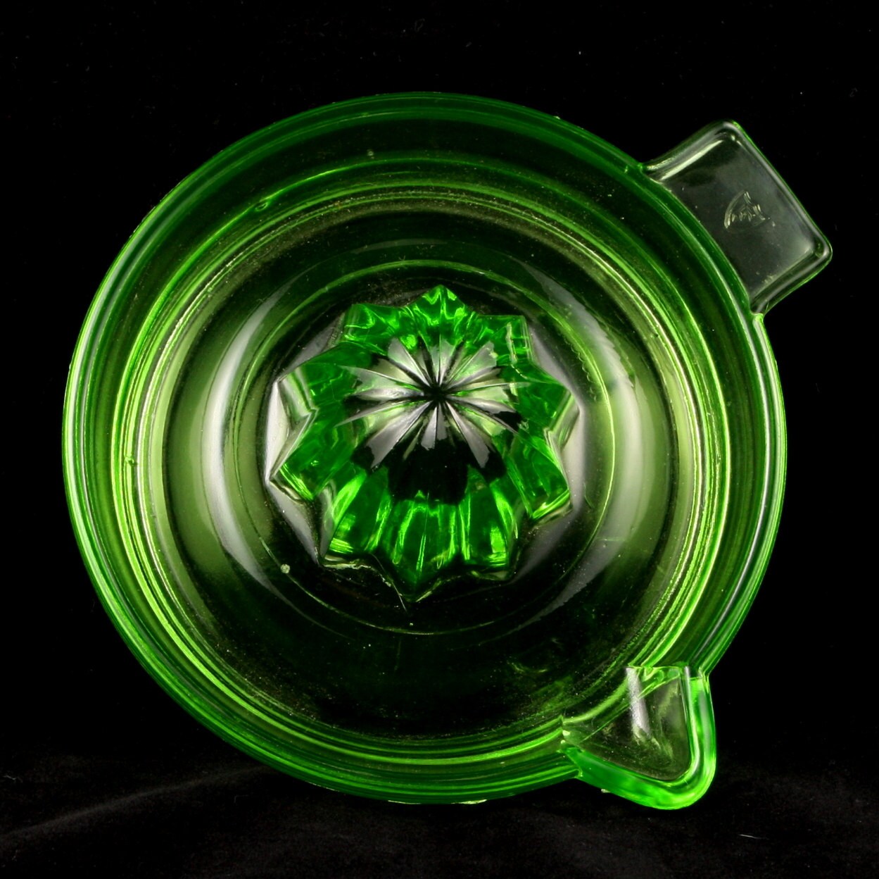 Federal Green Depression Glass Juicer Reamer Vintage