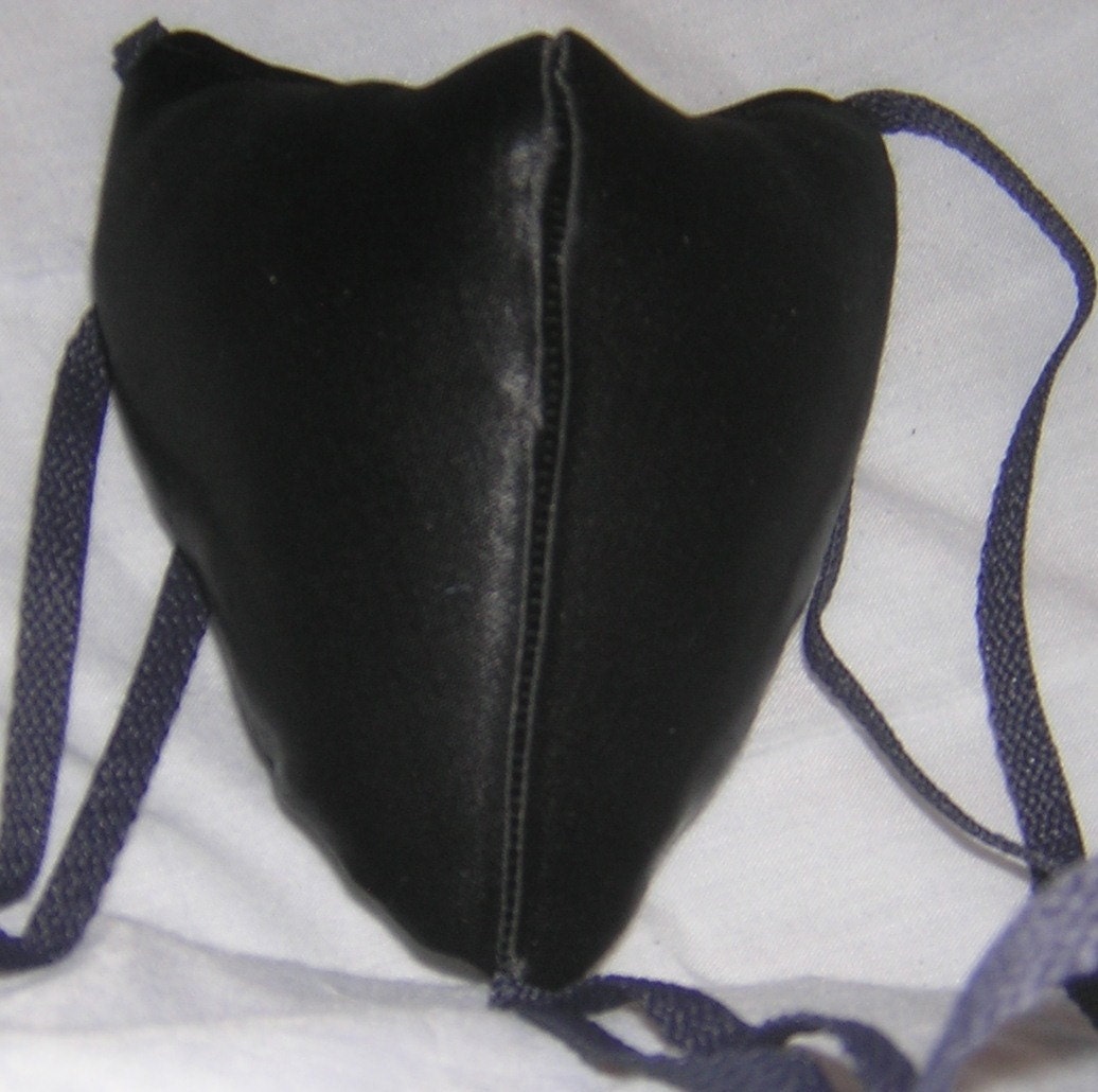 Renaissance Padded Black Satin Codpiece with Ties