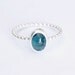 Silver Tourmaline Ring with Rare Blue Cabochon Size 5 1/4