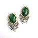 Statement earrings Emerald Jade Jewel gemstone sawrovski crystal statement stud earrings
