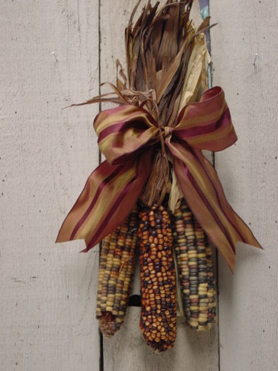 INDIAN CORN SWAG / Fall door wreath / Harvest decoration