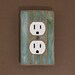 Moss Green - Single Outlet Wall Plate - Outlet Plate Cover - Stained Glass - 7432