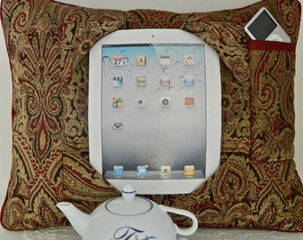 iPad Tablet Pillow in Elegant Paisley Tapestry Chenille