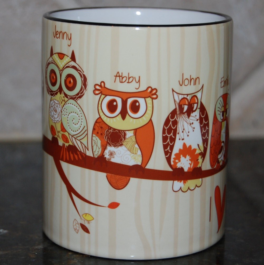 Personalized Owl Family Coffee Mug by OnDisplayGraphix