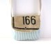 Date Purse // Blue-White Striped Canvas - Recycled Coffee Bag Burlap // Ready to Ship