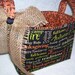 Fall Phrases Print Fabric Basket Organizer Bin Storage Container