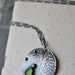 SALE Jacaranda Triple Frond Necklace with Mendocino County Green Sea Glass. Hammered edges. Sterling Spheres.