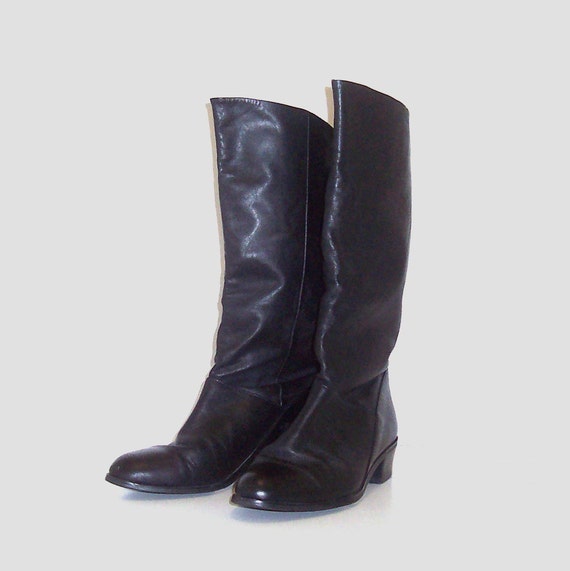 Items similar to SALE 1990s shoes / vintage 90s boots / leather / black ...