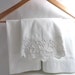 3 White cotton Pillowcases-Vintage mixed & matched set for a chic beach cottage bedroom or Shabby French country home