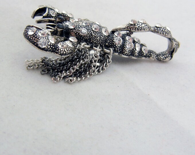 Antique Silver-tone Scorpion Slide Charm-Dimensional