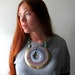 Geode Druzy Tribal Statement Necklace. Massive Agate Slice And Brass. The Abyss