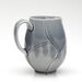 Large Upright Mug with Blue and Grey Twisted Lotus Pattern, 15 Oz.