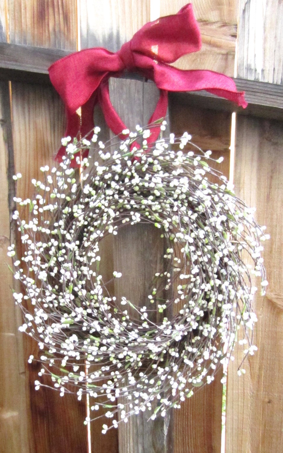 Christmas Wreath white raspberries Front Door decoration