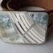 Mosaic Belt Buckle - Aqua and Platinum - SALE