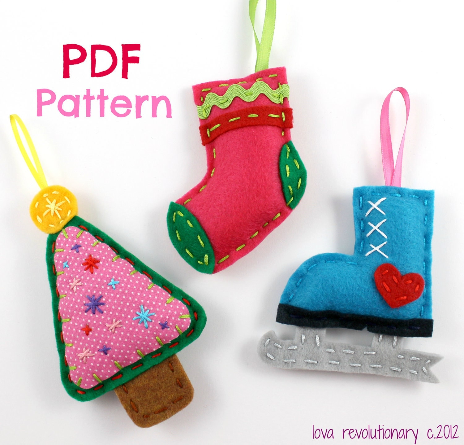 christmas ornaments pdf pattern felt ornaments digital christmas ornaments pdf pattern felt ornaments digital