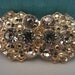 Vintage stunning rhinestone embellishment, gold metal (2114)