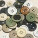 Buttons Green Brown White - 100 Round Sewing Button - Woodlands - LAST of BUTTON STOCK