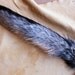 Fox tail - real eco-friendly wild gray fox fur totem dance tail on extra strong carabiner keychain GF05