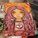 Just Let Time Take Care of It- Original Angel Painting on Canvas Folk art by FLOR LARIOS (5 x 7 INCHES)