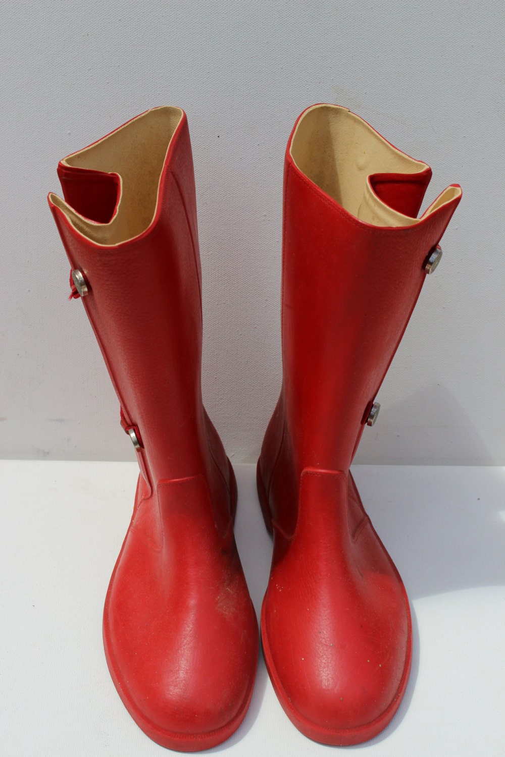Vintage Red Rubber Galoshes Rain Boots