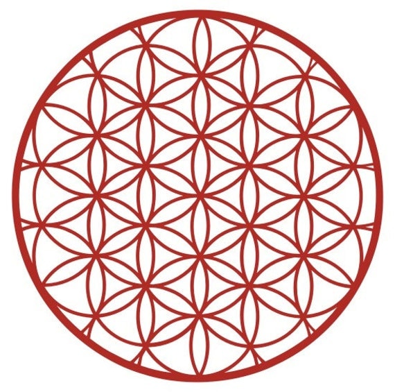 Items similar to Flower of life sacred geometry red vinyl decal on Etsy