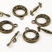 Toggle Clasp 4 Antique Bronze Round Victorian 19.5mm (1032cla19z1) ... last remaining packages