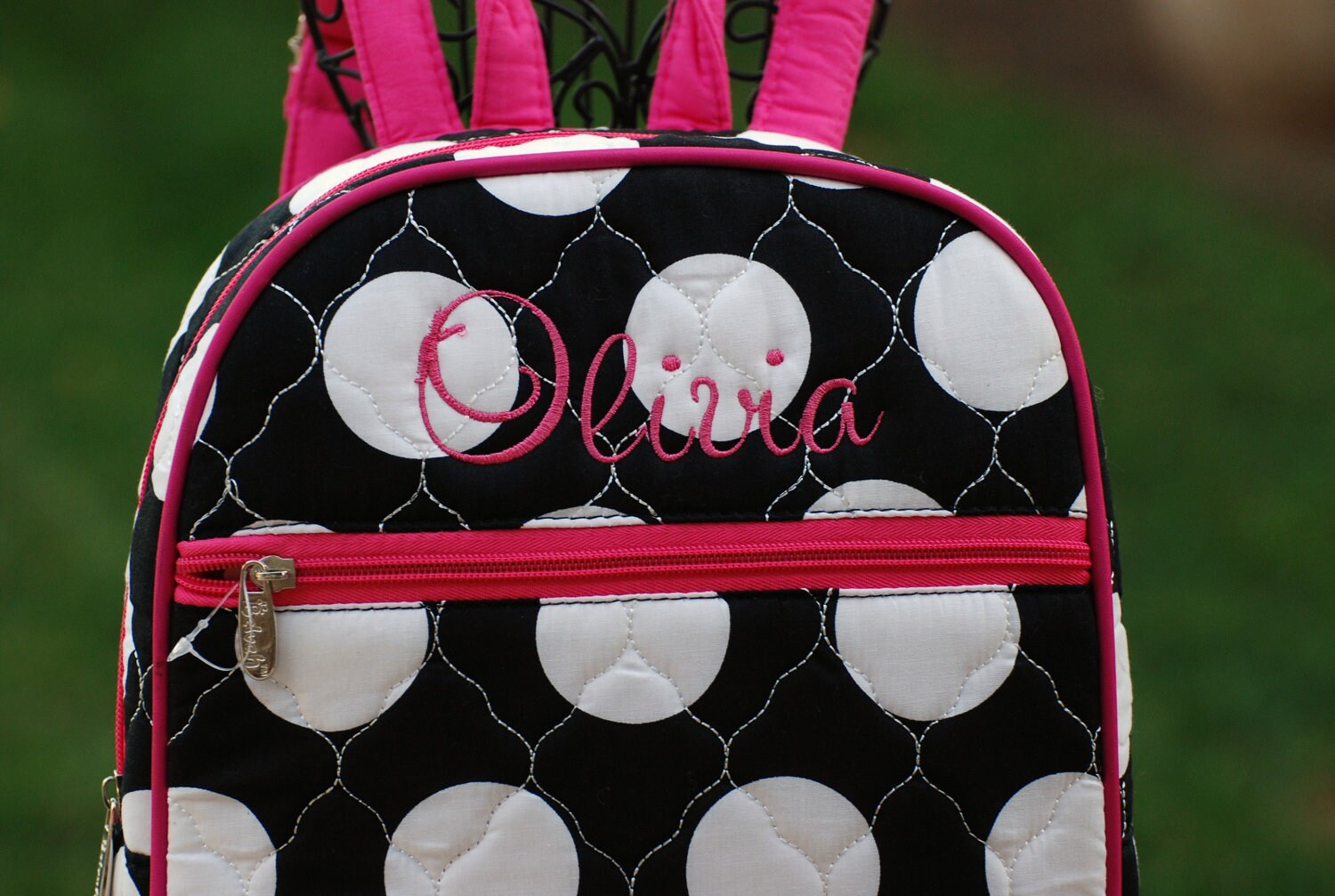 Small Girls personalized quilted backpack with name or great