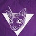 Unicorn Sphynx - Cat Triangle - handmade hand painted tote