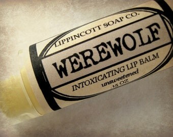 Werewolf Lip Balm, Unsweetened Lip Balm, Lavender Musk Lip Balm, Unique Lip Balm, Unisex Lip Balm, Men's Gift, Father's Day