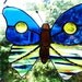 Stunning Royal Blue and Multi Colored Stained Glass Butterfly for MOM
