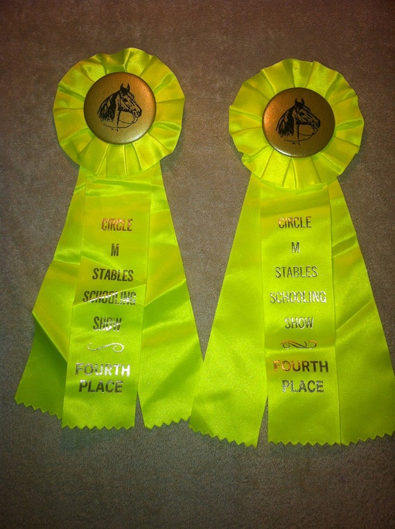 Items similar to HORSE SHOW RIBBONS Horse Prize Ribbons Chartreuse Color Very Bright & Vibrant
