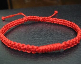 Adjustable Chinese Knot Bracelet Red Small